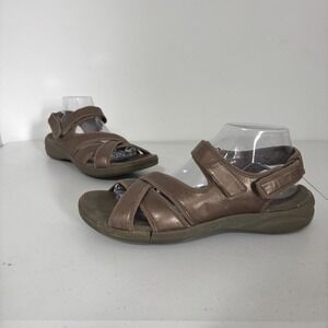 Clarks Sandals Metallic Bronze Leather Boho Comfort Walking Travel Womens 10